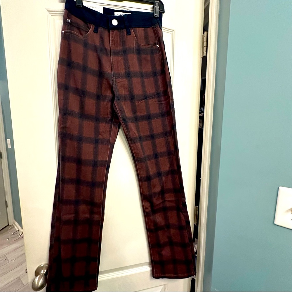 Plaid High-Waisted Women's Pants - Picture 9 of 9